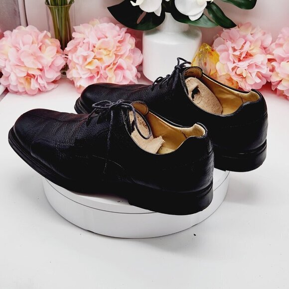 Studio Belvedere Baybridge Mens Black Pebble Soft Leather Oxford Lace Up Shoes